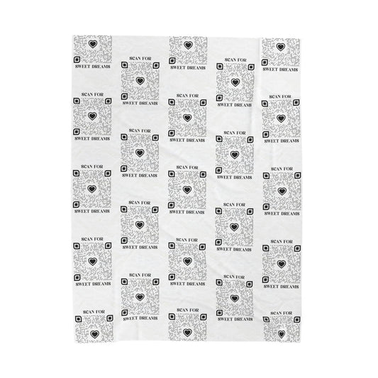 Love – Blanket – White – Scan for Sweet Dreams - QR NATION