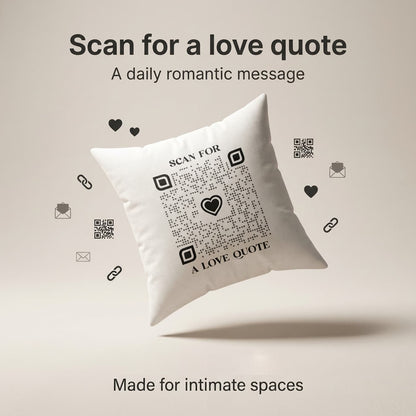 Love – Pillow – Red – Scan for a Love Quote - QR NATION