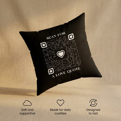 Love – Pillow – Red – Scan for a Love Quote - QR NATION