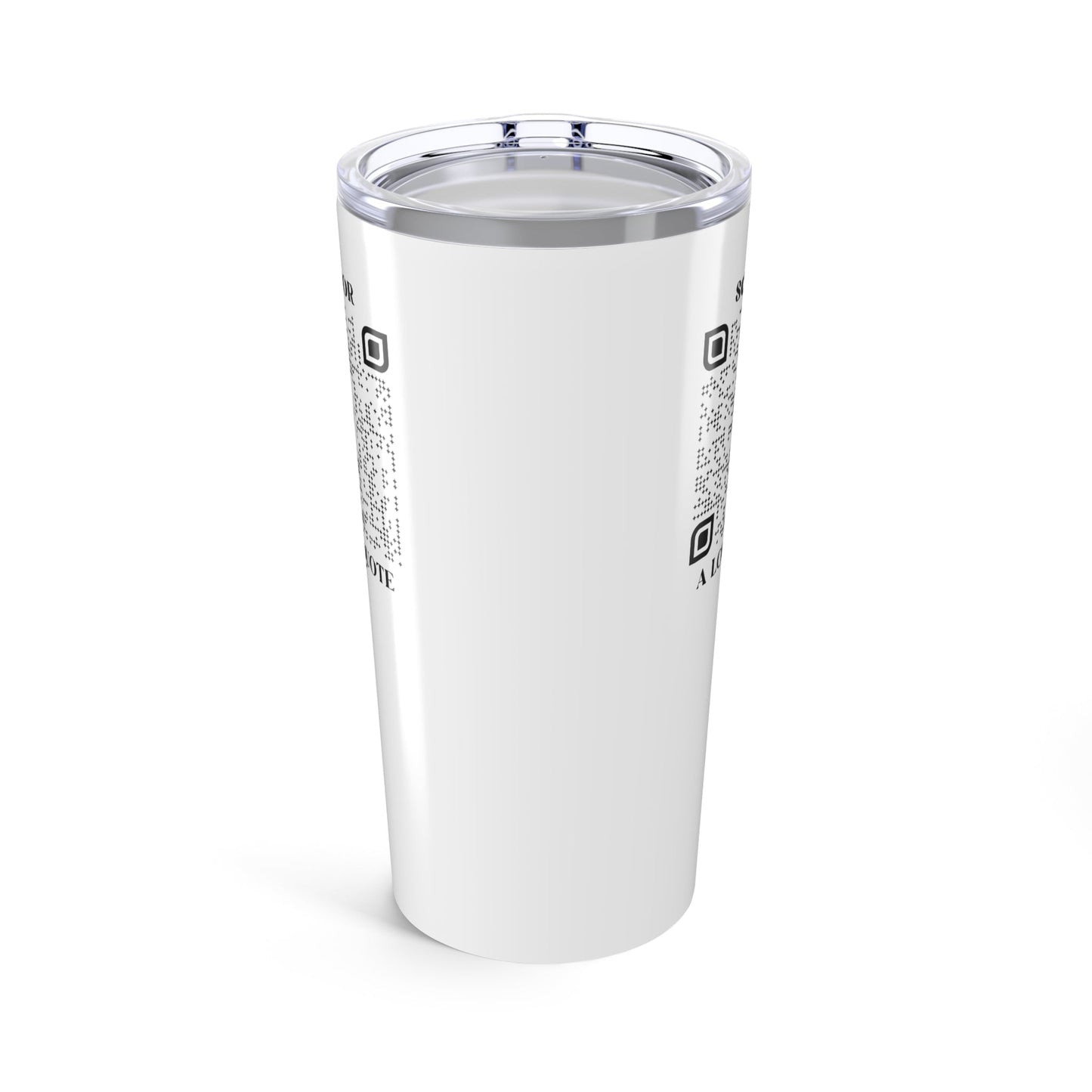 Love – Tumbler – White – Scan for a Love Quote - QR NATION