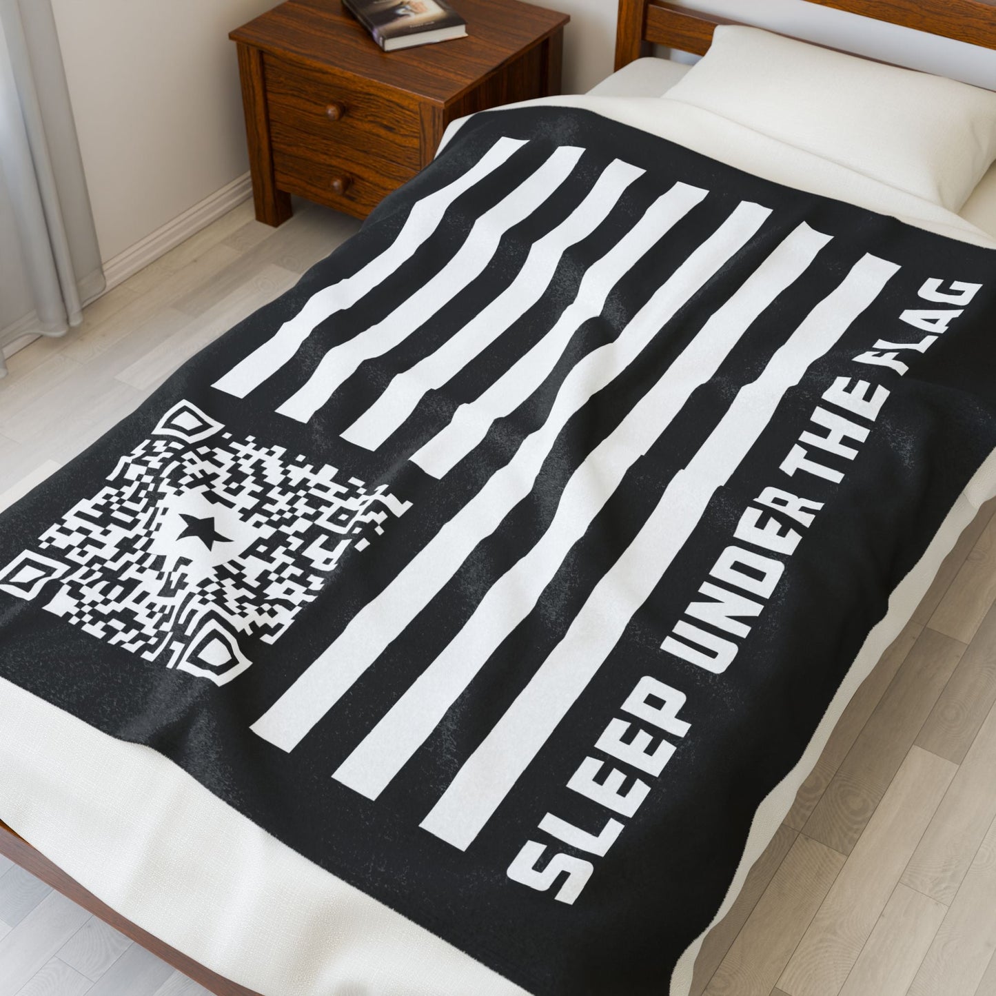Patriot – Blanket – Black – Sleep Under the Flag - QR NATION