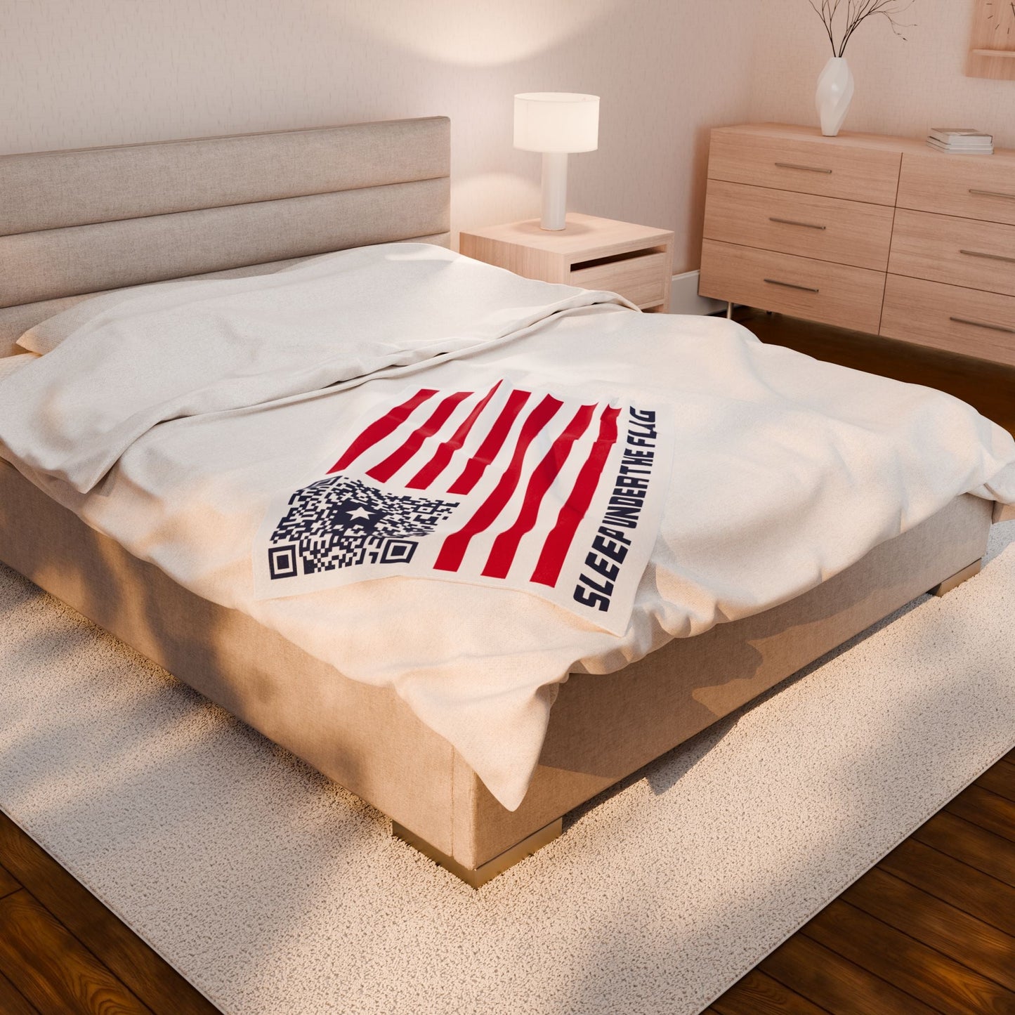 Patriot – Blanket – White – Sleep Under the Flag - QR NATION