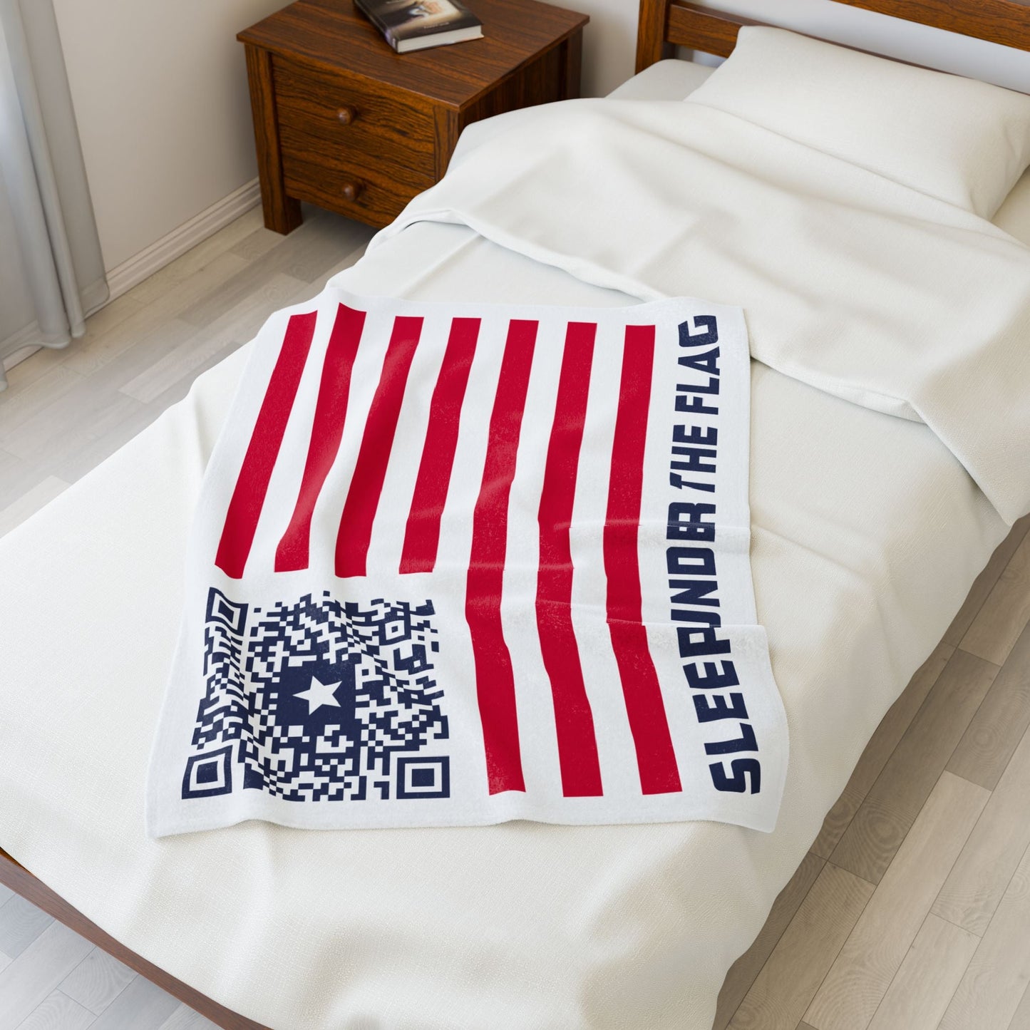 Patriot – Blanket – White – Sleep Under the Flag - QR NATION