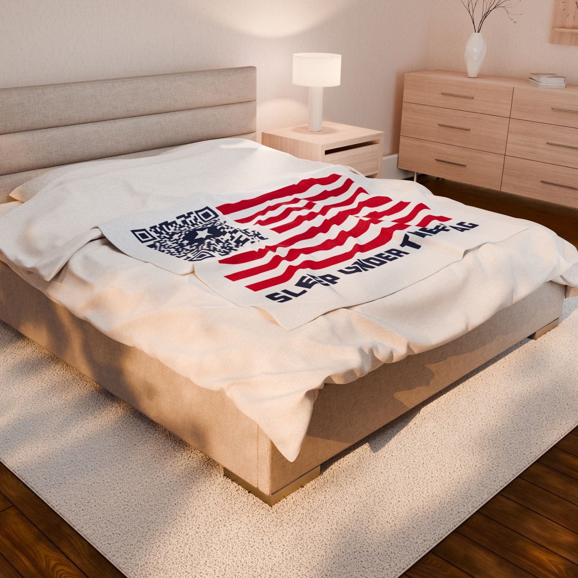 Patriot – Blanket – White – Sleep Under the Flag - QR NATION