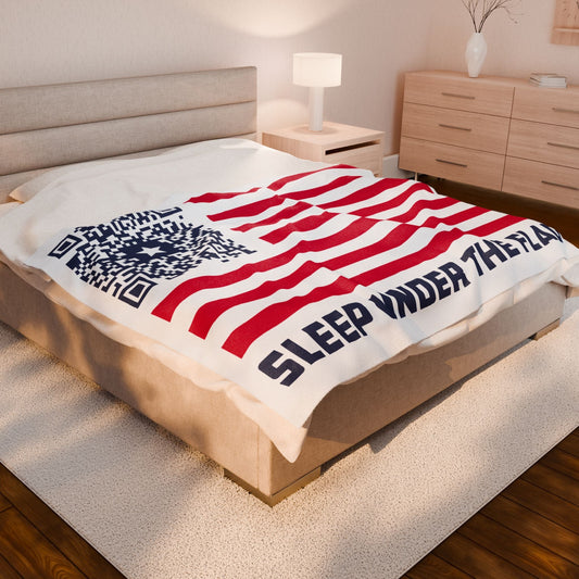Patriot – Blanket – White – Sleep Under the Flag - QR NATION