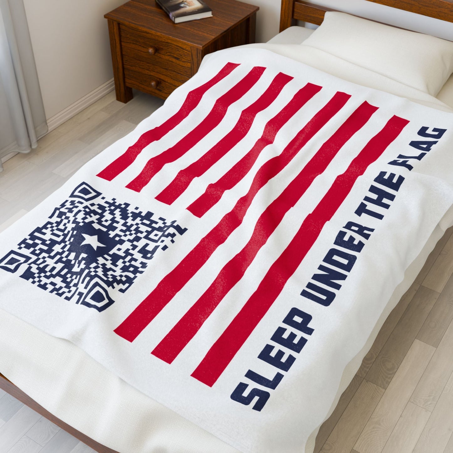Patriot – Blanket – White – Sleep Under the Flag - QR NATION