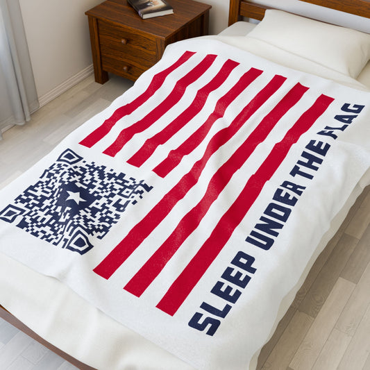 Patriot – Blanket – White – Sleep Under the Flag - QR NATION