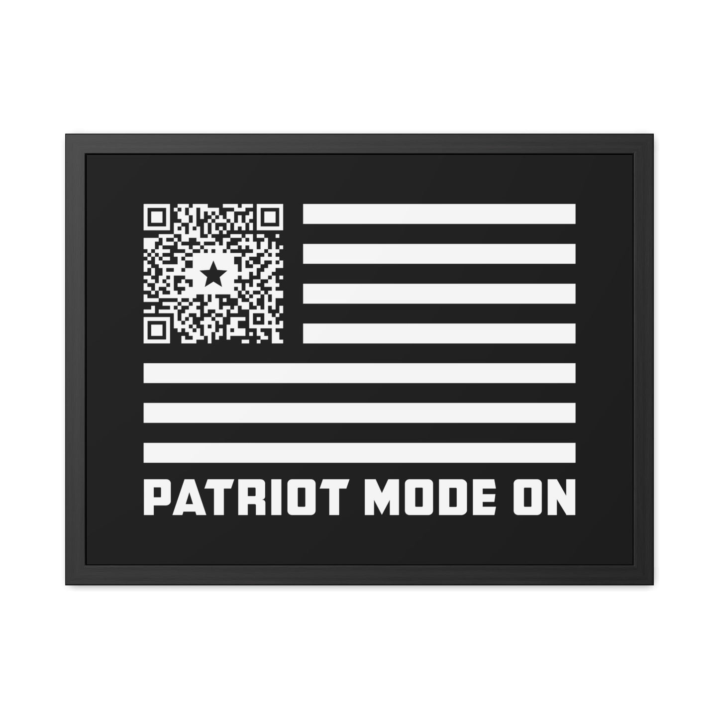 Patriot – Framed Poster – Black – Patriot Mode On - QR NATION