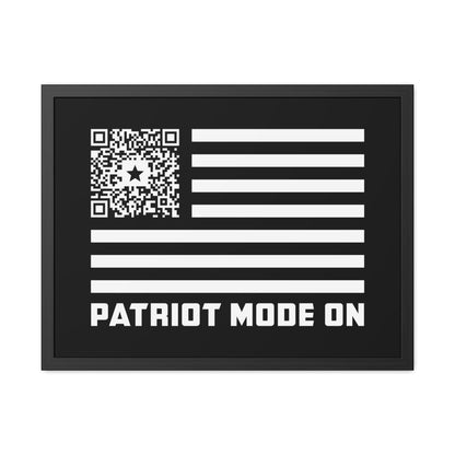 Patriot – Framed Poster – Black – Patriot Mode On - QR NATION