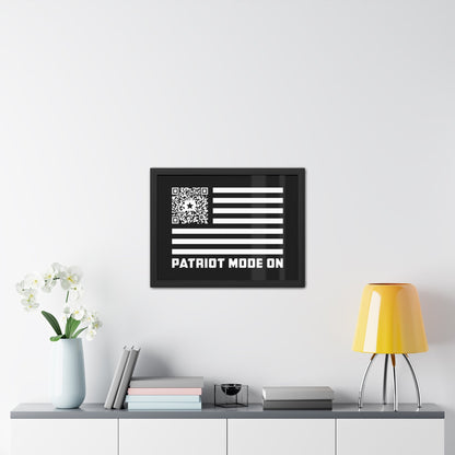 Patriot – Framed Poster – Black – Patriot Mode On - QR NATION