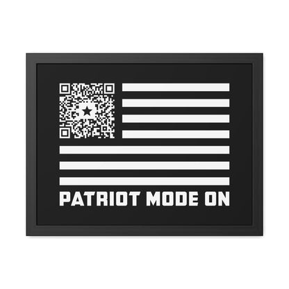 Patriot – Framed Poster – Black – Patriot Mode On - QR NATION