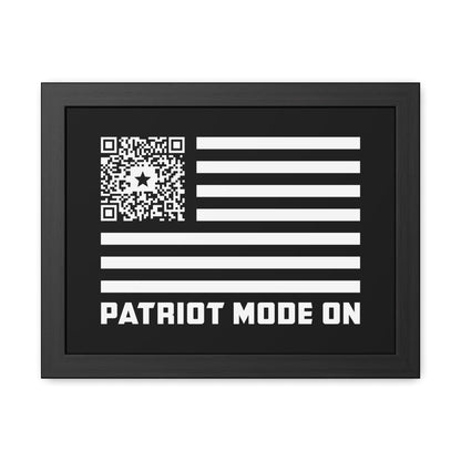 Patriot – Framed Poster – Black – Patriot Mode On - QR NATION