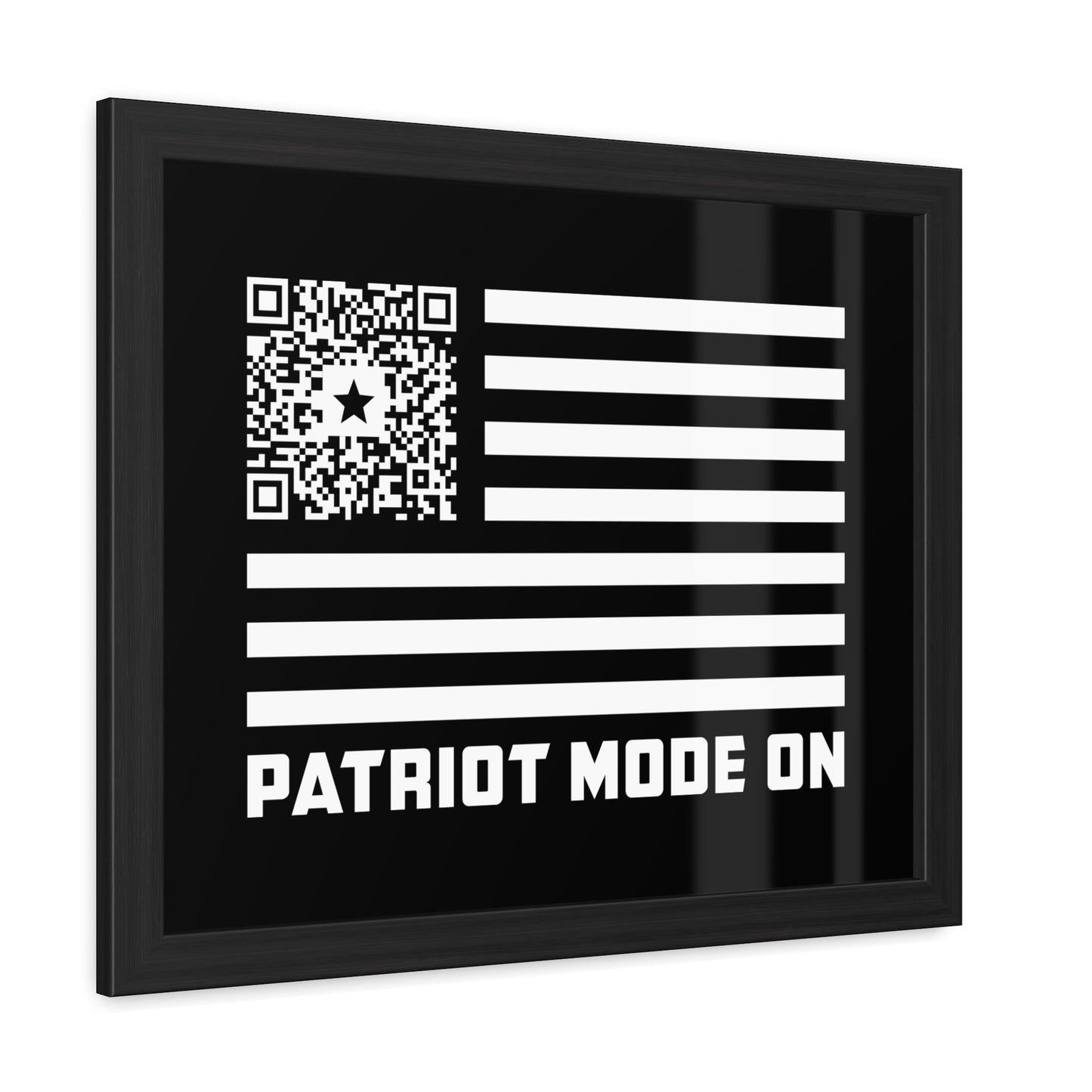 Patriot – Framed Poster – Black – Patriot Mode On - QR NATION