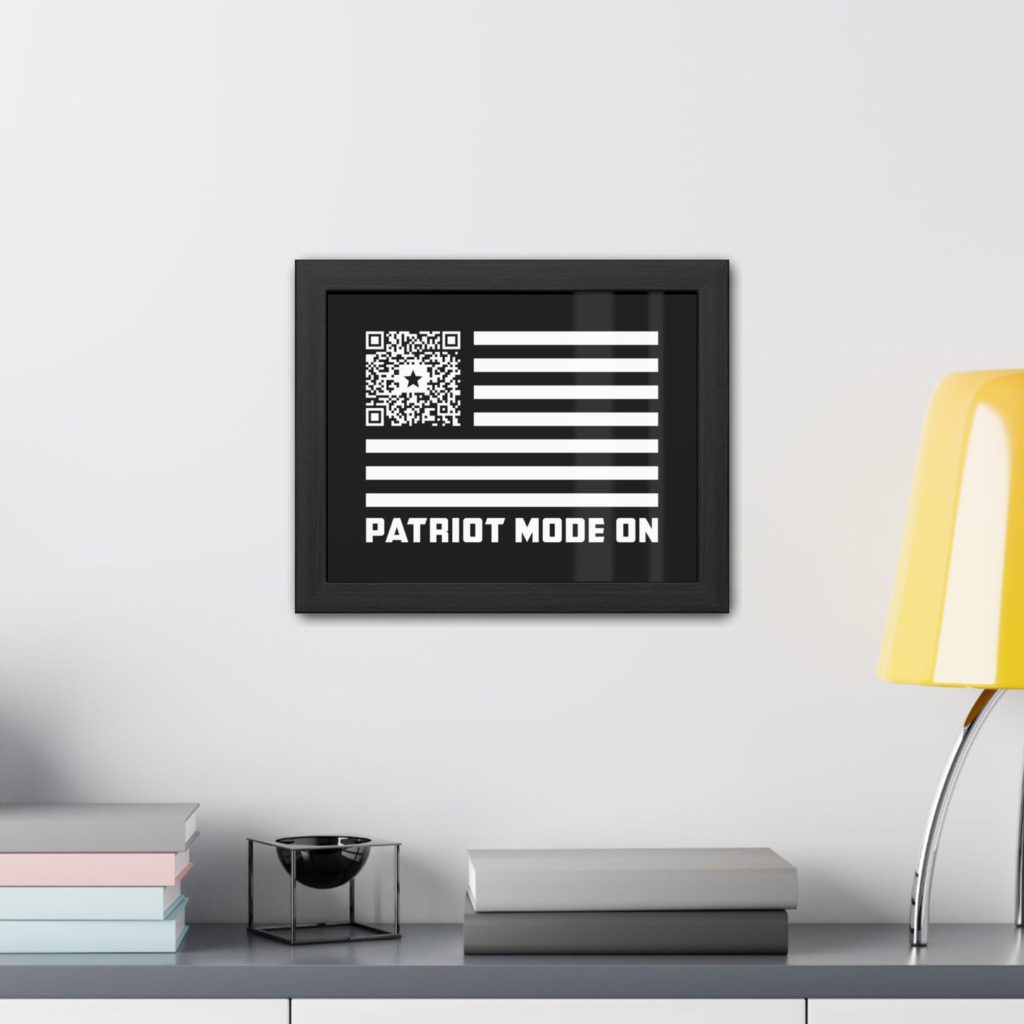 Patriot – Framed Poster – Black – Patriot Mode On - QR NATION