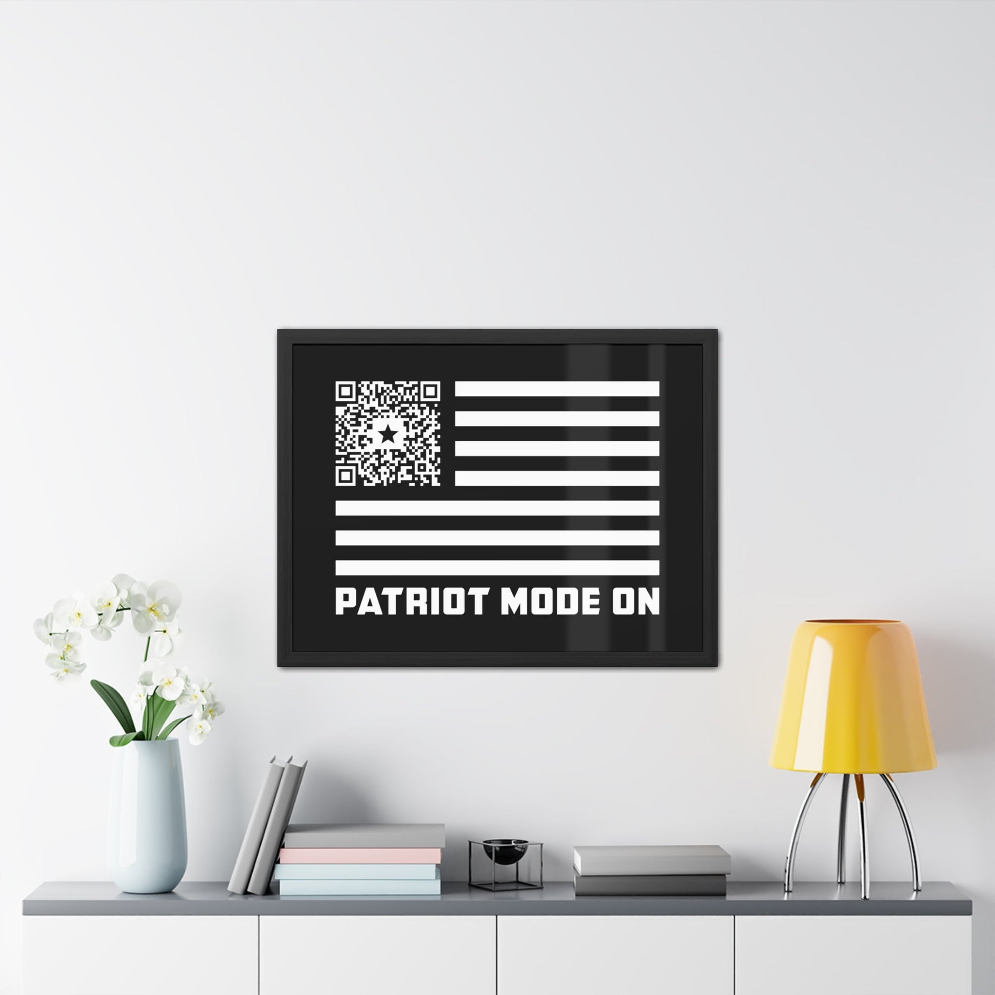 Patriot – Framed Poster – Black – Patriot Mode On - QR NATION