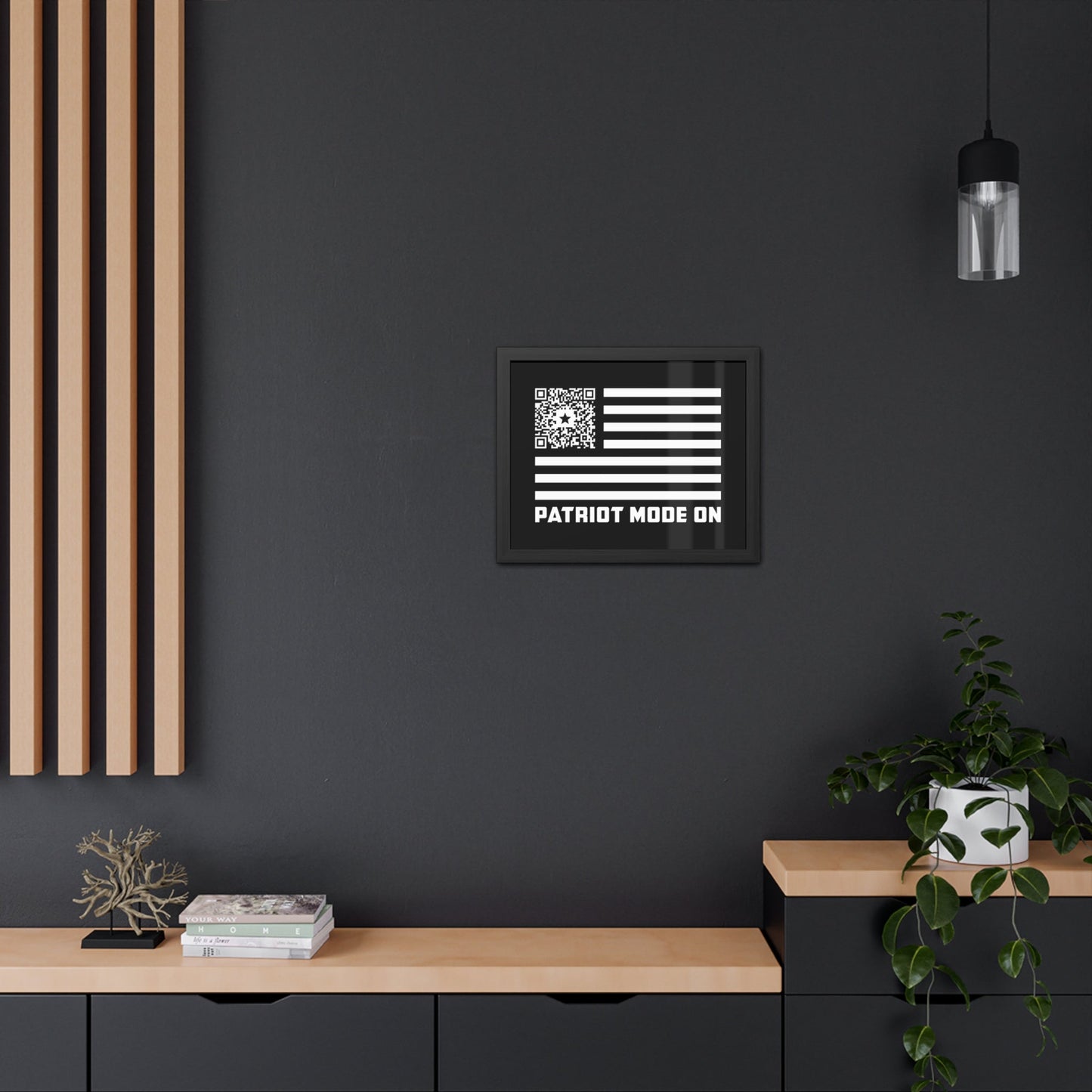 Patriot – Framed Poster – Black – Patriot Mode On - QR NATION