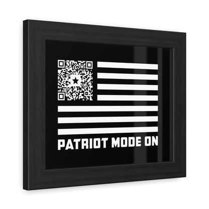 Patriot – Framed Poster – Black – Patriot Mode On - QR NATION