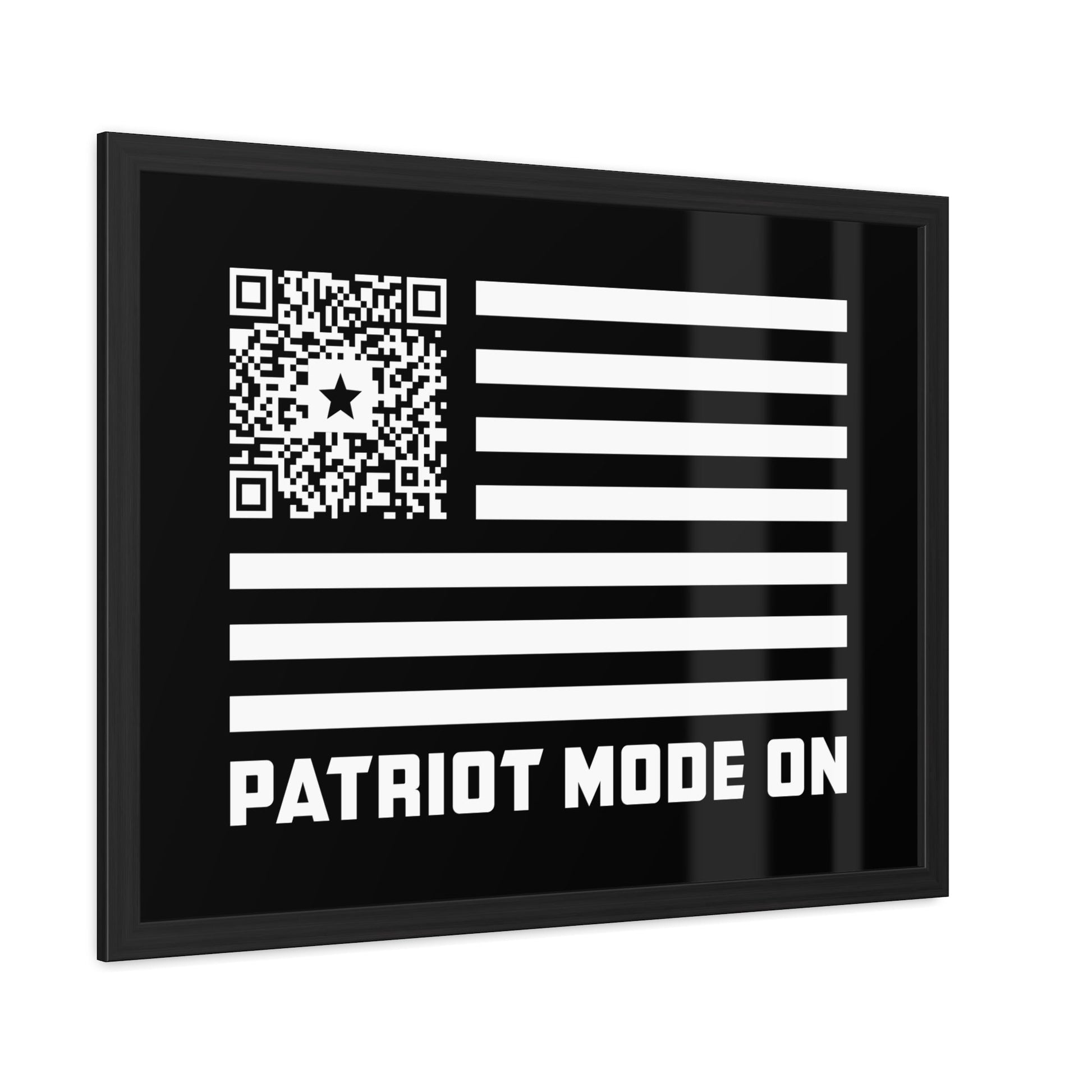 Patriot – Framed Poster – Black – Patriot Mode On - QR NATION