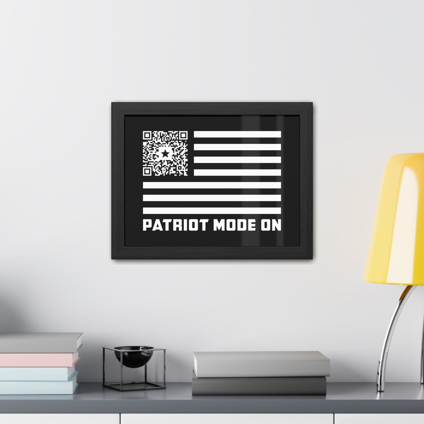 Patriot – Framed Poster – Black – Patriot Mode On - QR NATION