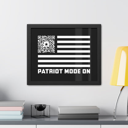 Patriot – Framed Poster – Black – Patriot Mode On - QR NATION