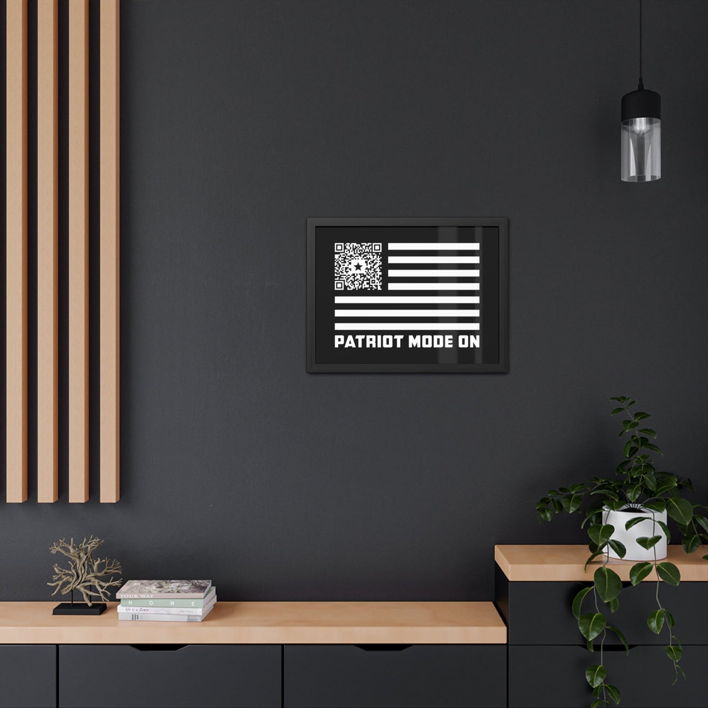 Patriot – Framed Poster – Black – Patriot Mode On - QR NATION
