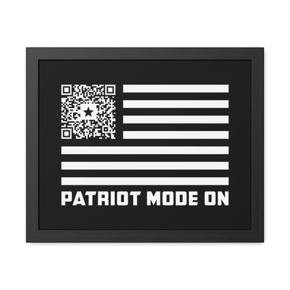 Patriot – Framed Poster – Black – Patriot Mode On - QR NATION