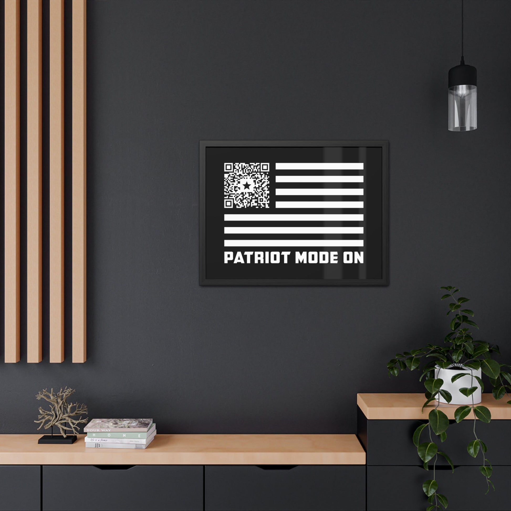 Patriot – Framed Poster – Black – Patriot Mode On - QR NATION
