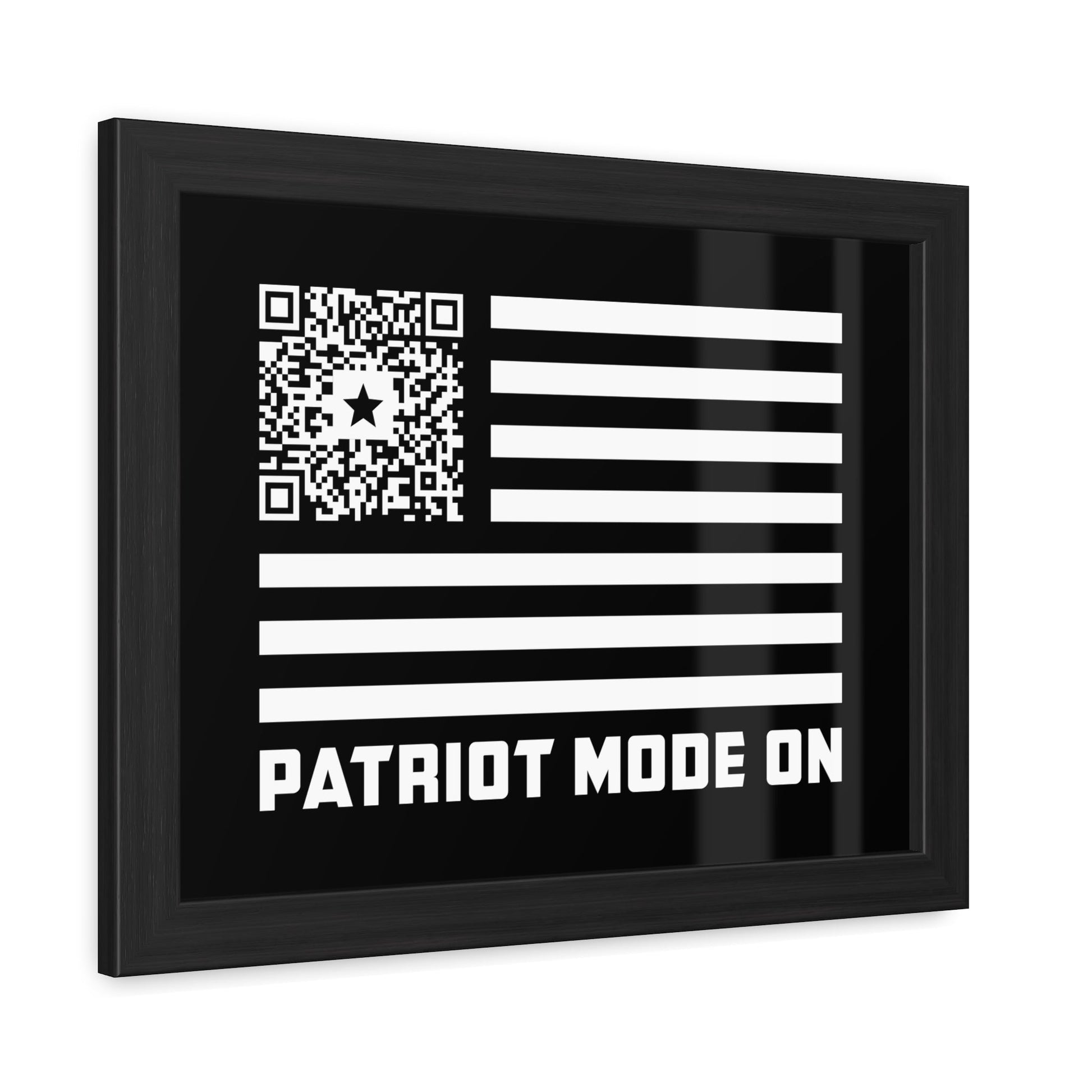 Patriot – Framed Poster – Black – Patriot Mode On - QR NATION