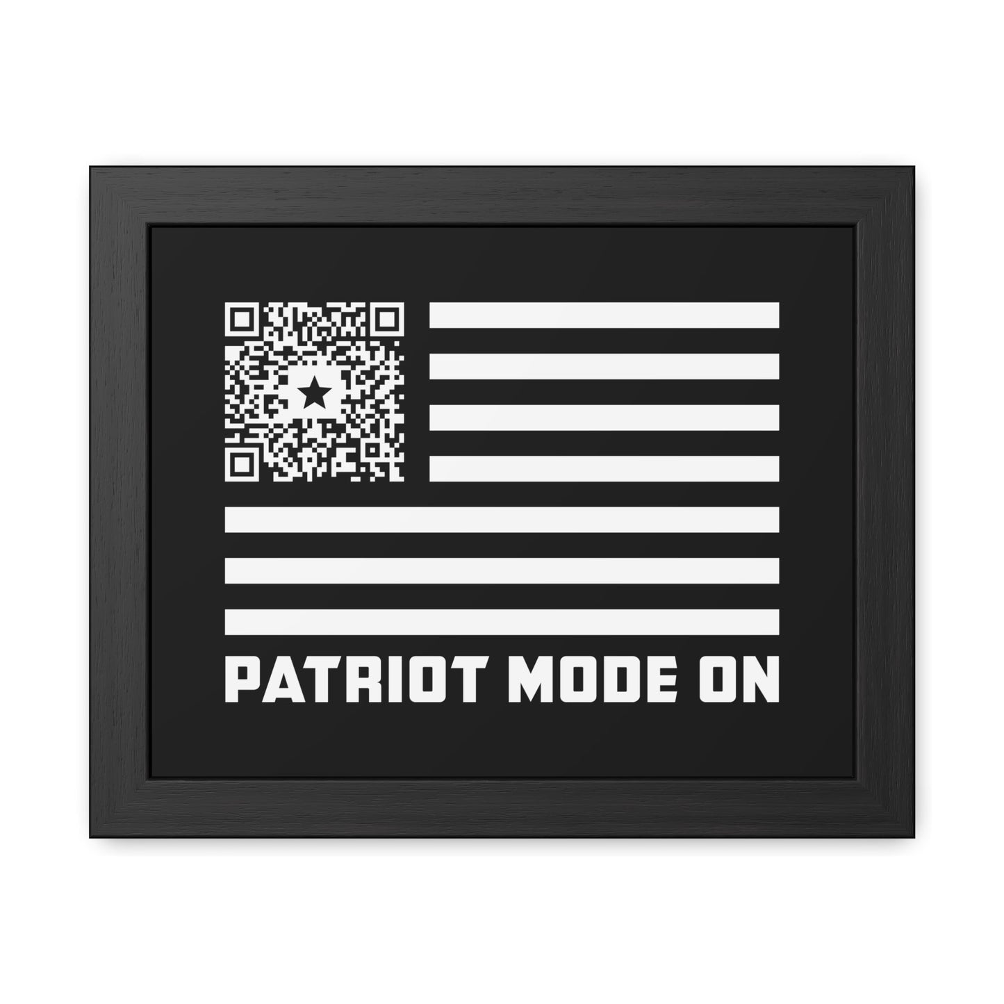 Patriot – Framed Poster – Black – Patriot Mode On - QR NATION