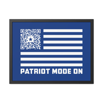 Patriot – Framed Poster – Dark Blue – Patriot Mode On - QR NATION