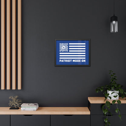 Patriot – Framed Poster – Dark Blue – Patriot Mode On - QR NATION