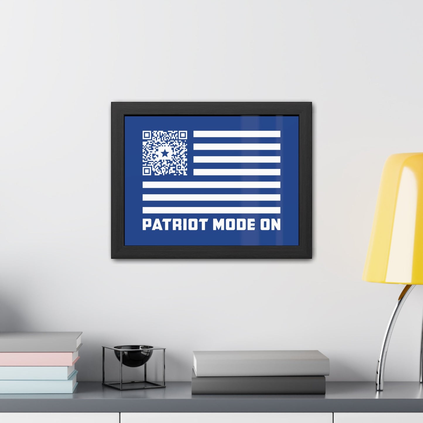 Patriot – Framed Poster – Dark Blue – Patriot Mode On - QR NATION