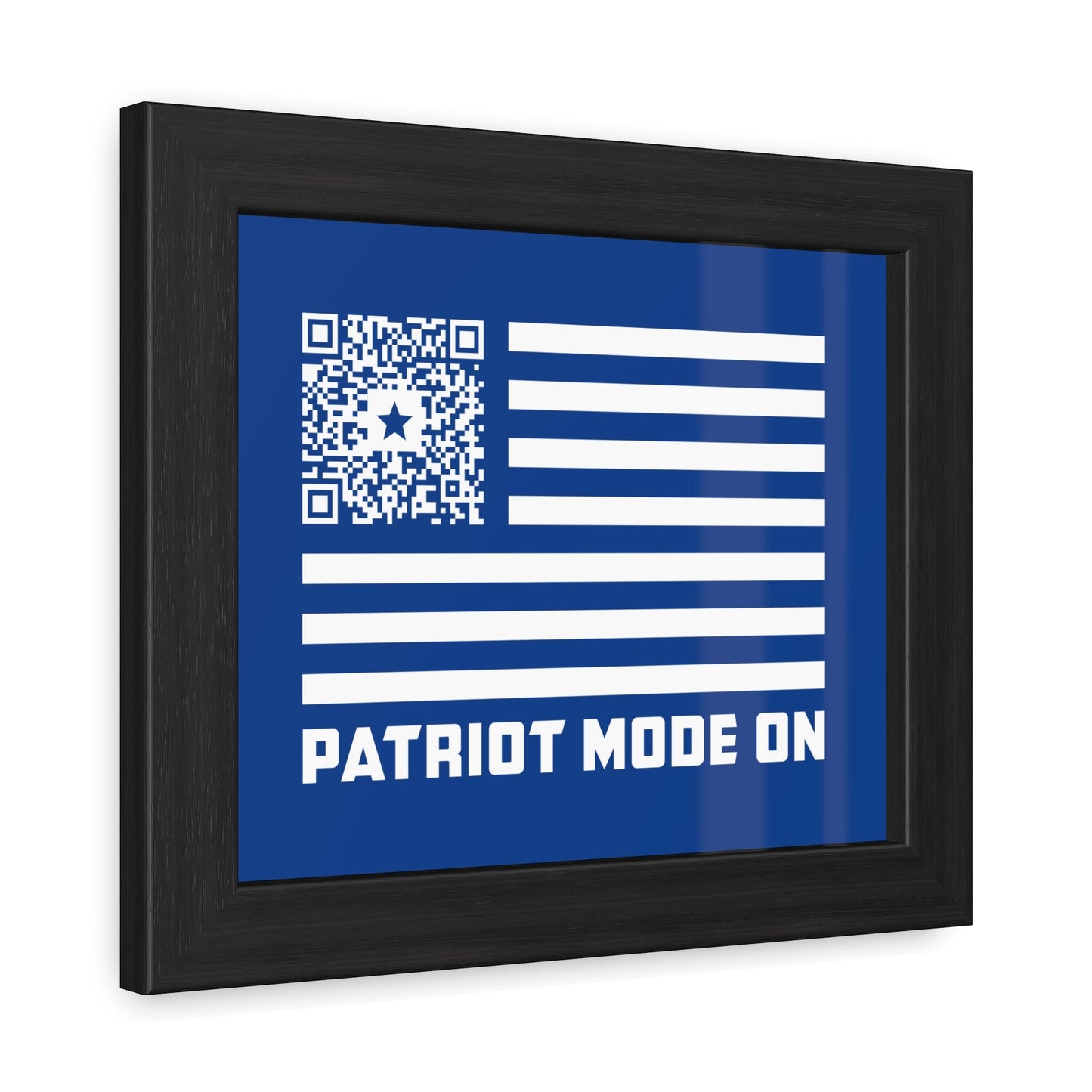 Patriot – Framed Poster – Dark Blue – Patriot Mode On - QR NATION