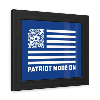 Patriot – Framed Poster – Dark Blue – Patriot Mode On - QR NATION