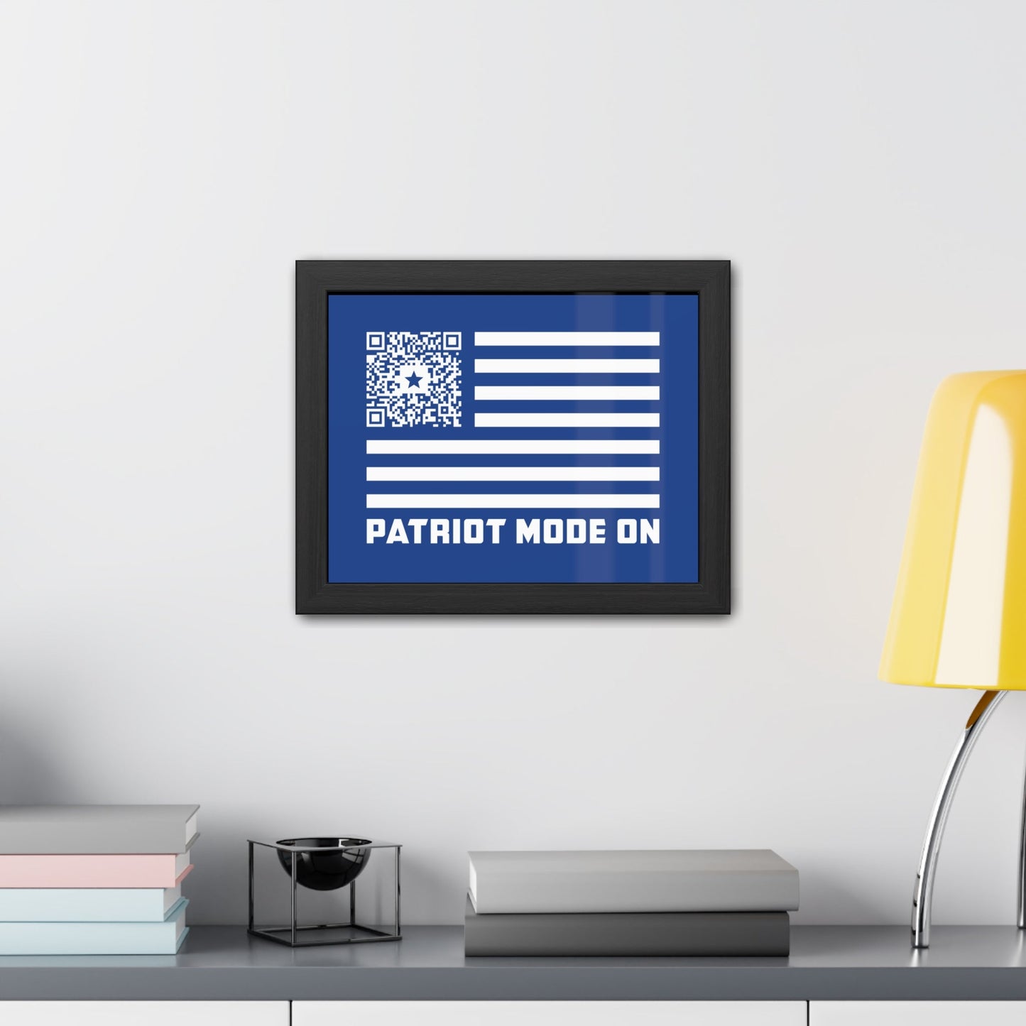 Patriot – Framed Poster – Dark Blue – Patriot Mode On - QR NATION