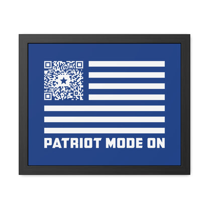 Patriot – Framed Poster – Dark Blue – Patriot Mode On - QR NATION