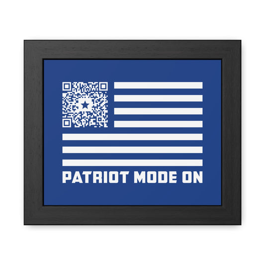 Patriot – Framed Poster – Dark Blue – Patriot Mode On - QR NATION