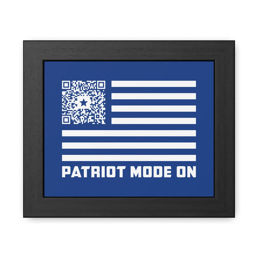 Patriot – Framed Poster – Dark Blue – Patriot Mode On - QR NATION