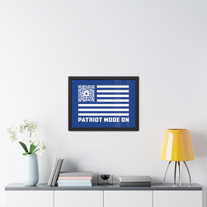 Patriot – Framed Poster – Dark Blue – Patriot Mode On - QR NATION