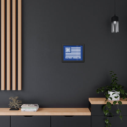 Patriot – Framed Poster – Dark Blue – Patriot Mode On - QR NATION