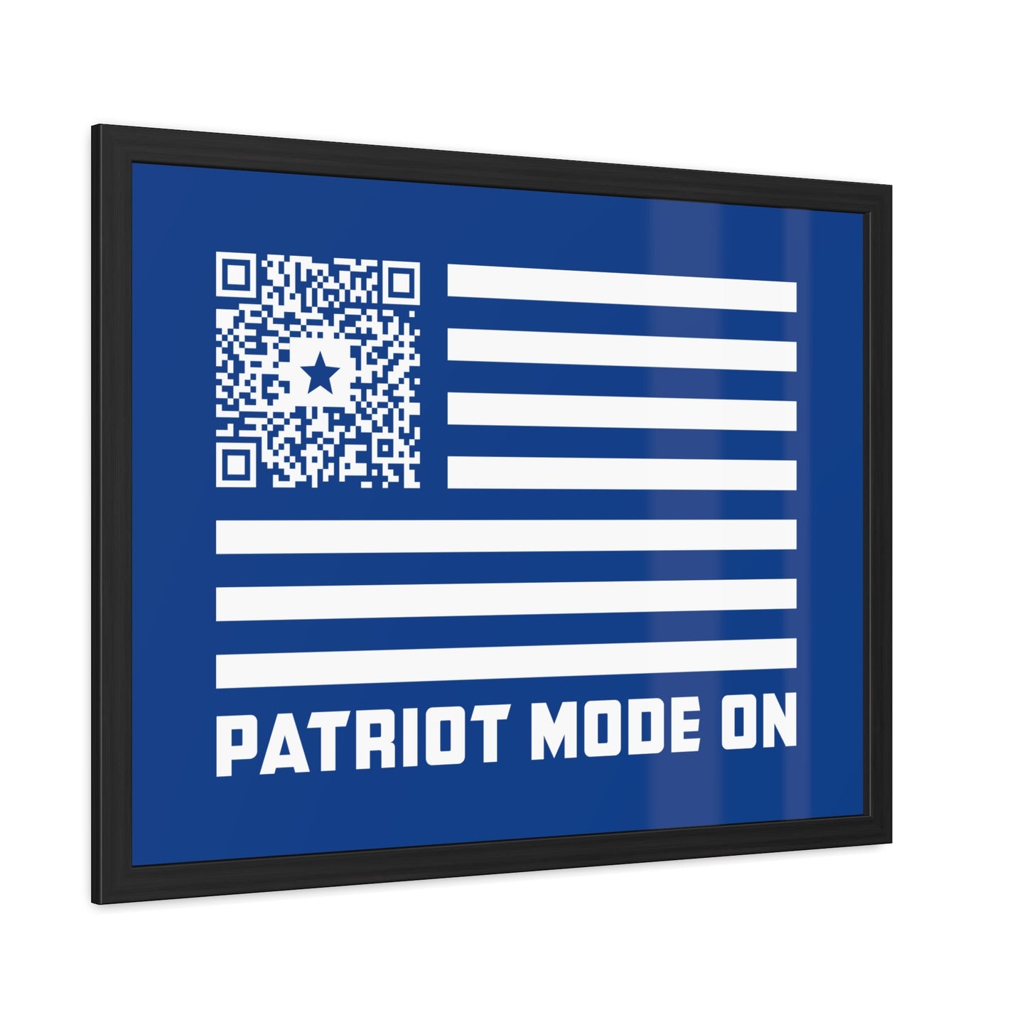 Patriot – Framed Poster – Dark Blue – Patriot Mode On - QR NATION