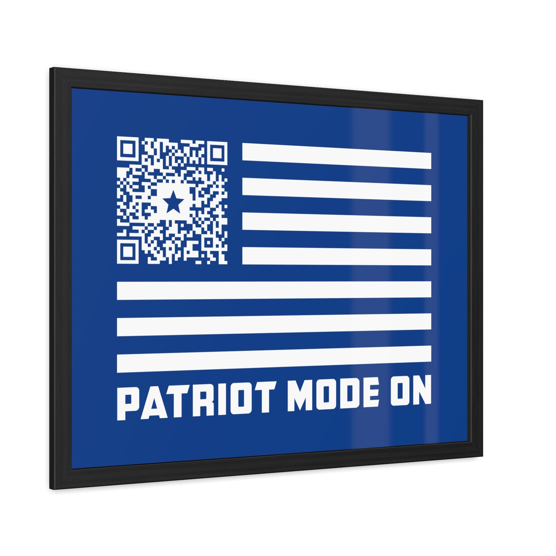 Patriot – Framed Poster – Dark Blue – Patriot Mode On - QR NATION