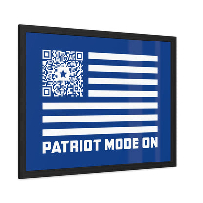 Patriot – Framed Poster – Dark Blue – Patriot Mode On - QR NATION