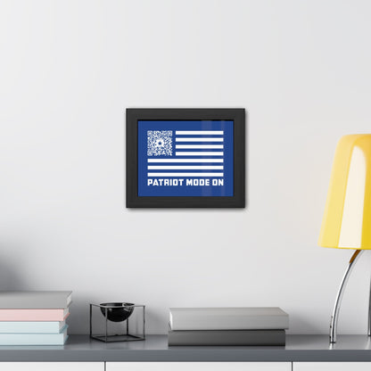 Patriot – Framed Poster – Dark Blue – Patriot Mode On - QR NATION