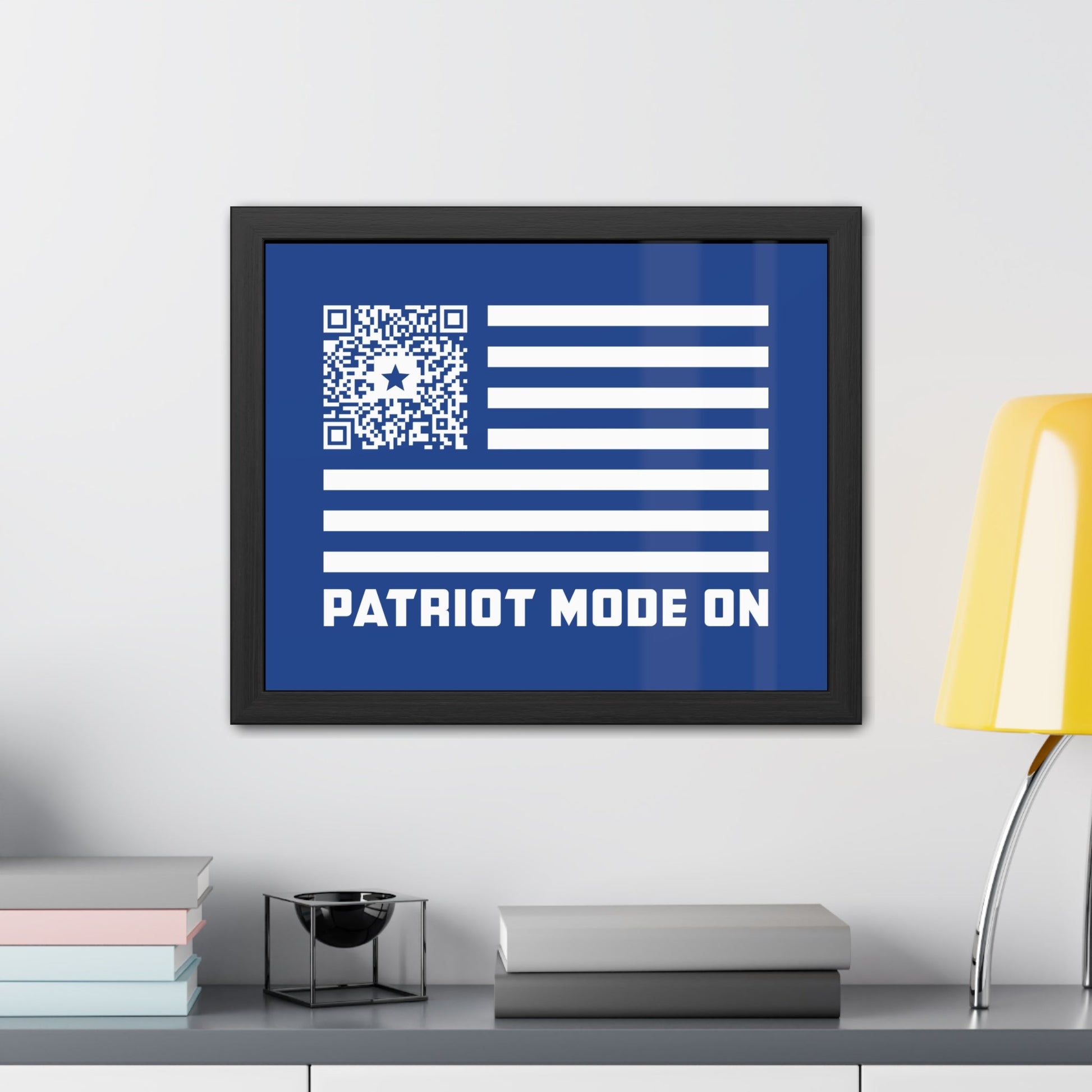 Patriot – Framed Poster – Dark Blue – Patriot Mode On - QR NATION