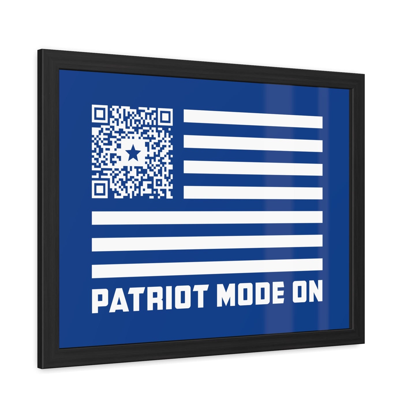 Patriot – Framed Poster – Dark Blue – Patriot Mode On - QR NATION