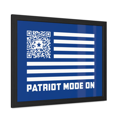 Patriot – Framed Poster – Dark Blue – Patriot Mode On - QR NATION