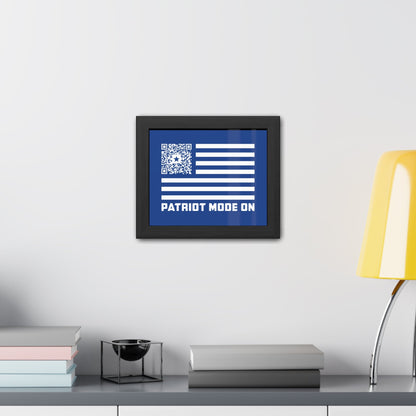 Patriot – Framed Poster – Dark Blue – Patriot Mode On - QR NATION
