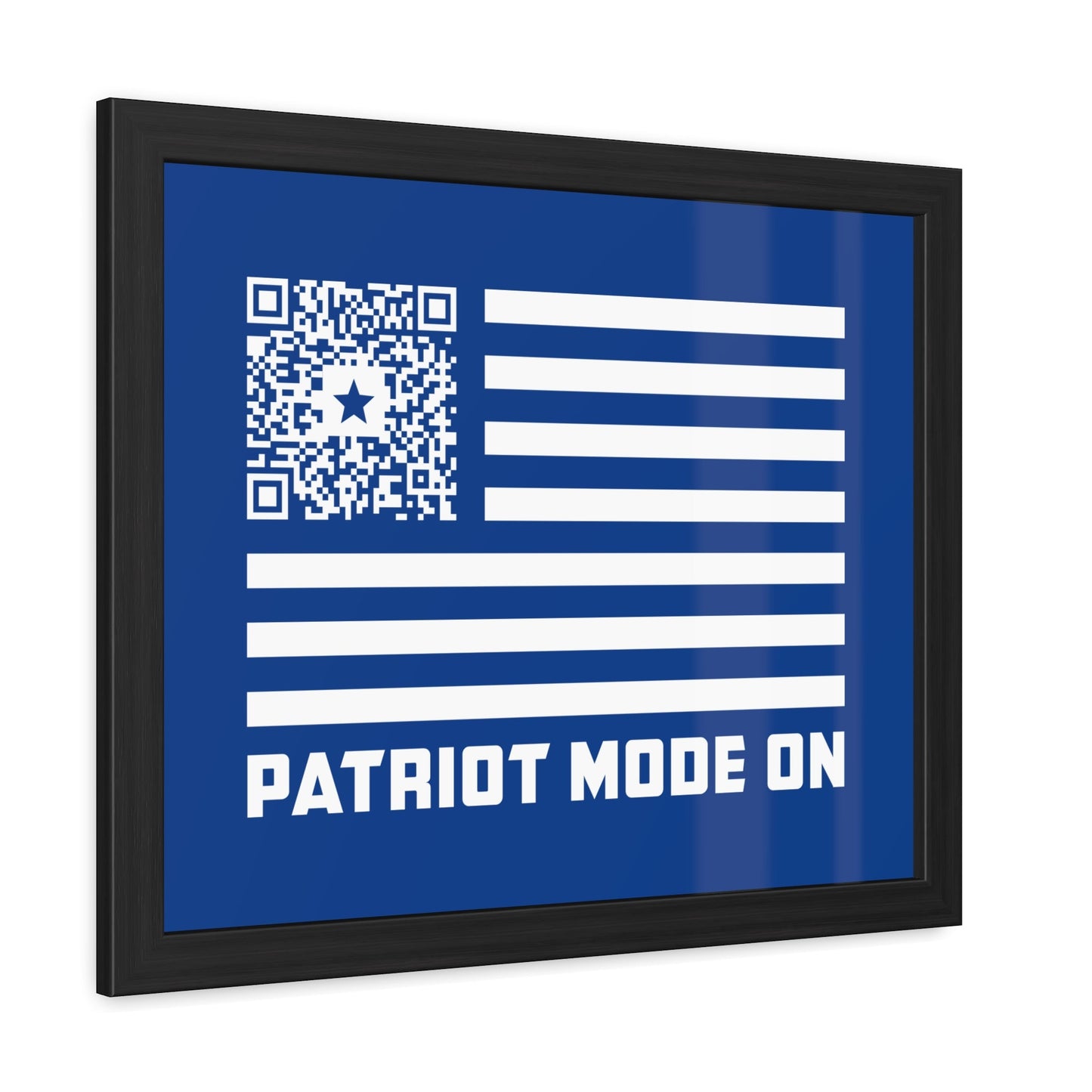 Patriot – Framed Poster – Dark Blue – Patriot Mode On - QR NATION