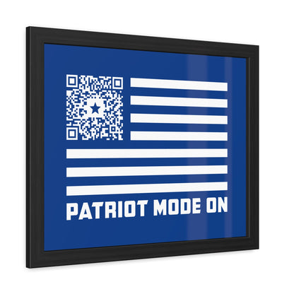 Patriot – Framed Poster – Dark Blue – Patriot Mode On - QR NATION